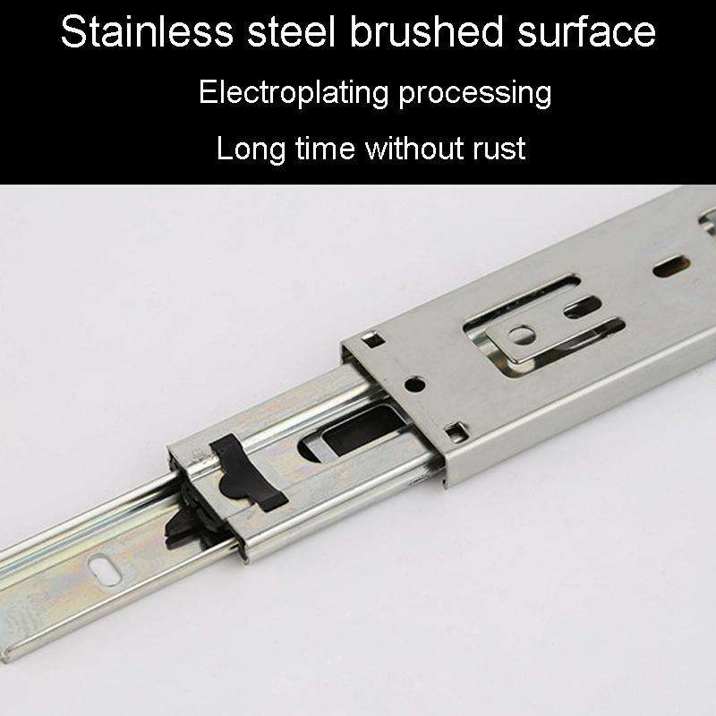 6 inch 16cm Thickened Three Sections Ball Slide Mute Drawer Track Rail