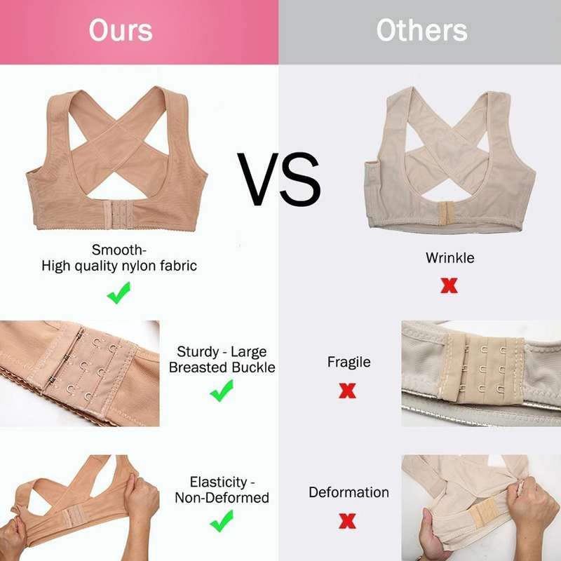 Women Ultrathin Kyphosis Correction Shoulder Support Tight-fitting Orthopedic Belt, Size:L(Flesh ...