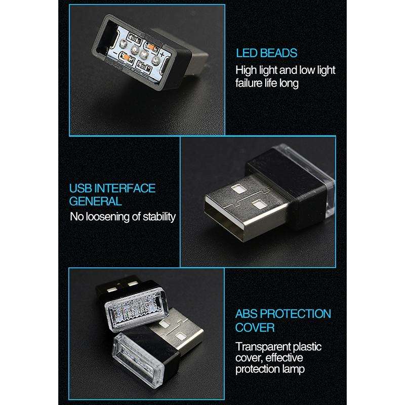 Universal PC Car USB LED Atmosphere Lights Emergency Lighting Decorative Lamp (Green Light)