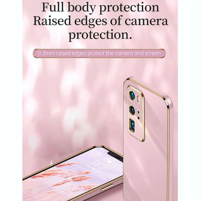For Huawei P40 Pro XINLI Straight 6D Plating Gold Edge TPU Shockproof Case(Black)