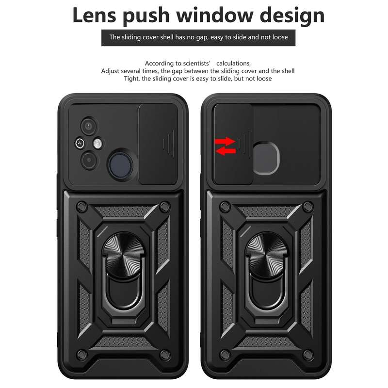 For Xiaomi Redmi 12 4G Sliding Camera Cover Design TPU Hybrid PC Phone Case(Silver)