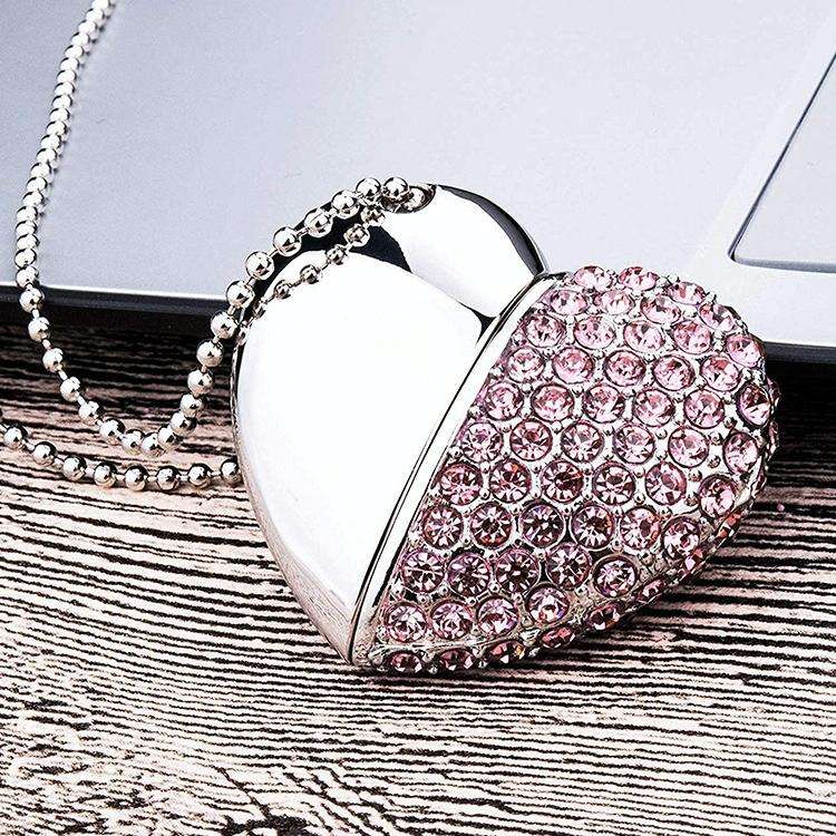 Heart Shaped Diamond Jewelry USB Flash Disk, Special for Valentines Day Gifts (8GB)