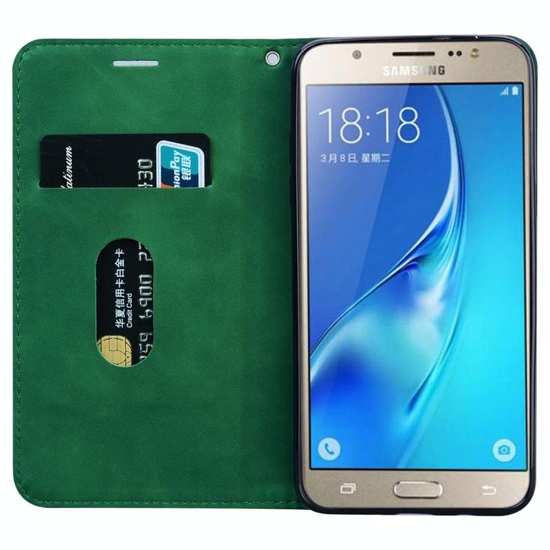 For Samsung Galaxy J5 (2016) / J510 Frosted Business Magnetic Horizontal Flip PU Leather Case wit...