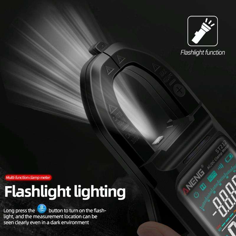 ANENG Large Screen Multi-Function Clamp Fully Automatic Smart Multimeter, Specification: ST211 Black