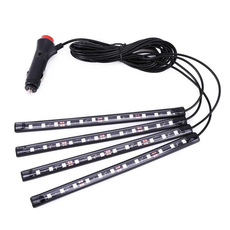 4 in 1 Universal Car LED Atmosphere Lights Colorful Lighting Decorative Lamp, with 48LEDs SMD-505...