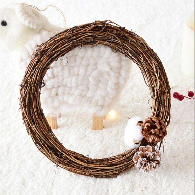 2 PCS Tree Vine Christmas Wreath DIY Rattan Garden Decoration Rattan Window Decoration, Size:15CM