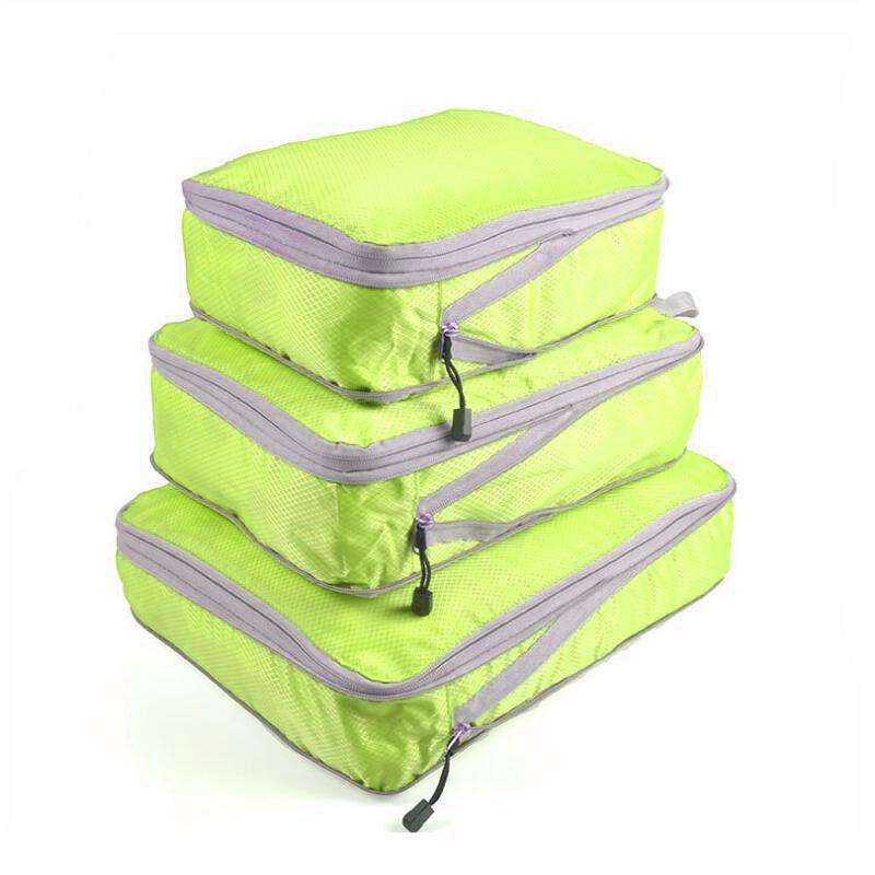 3 PCS/Set Travel Waterproof Compression Clothes Storage Bag(Green Without Net)