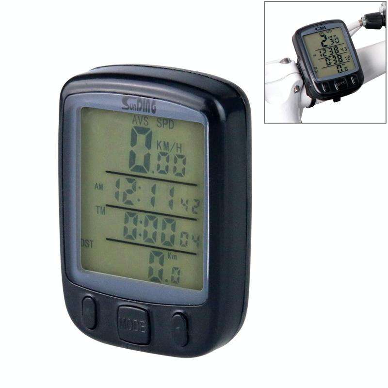SUNDING 563C Bike Bicycle Waterproof Wireless LCD Screen Luminous Mileage Speedometer Odometer, C...