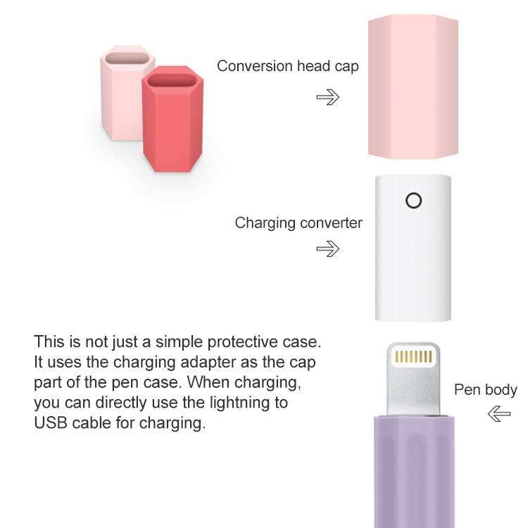 For Apple Pencil 1 Stylus Touch Pen Split Contrast Color Silicone Protective Case(Retro Orange Red)