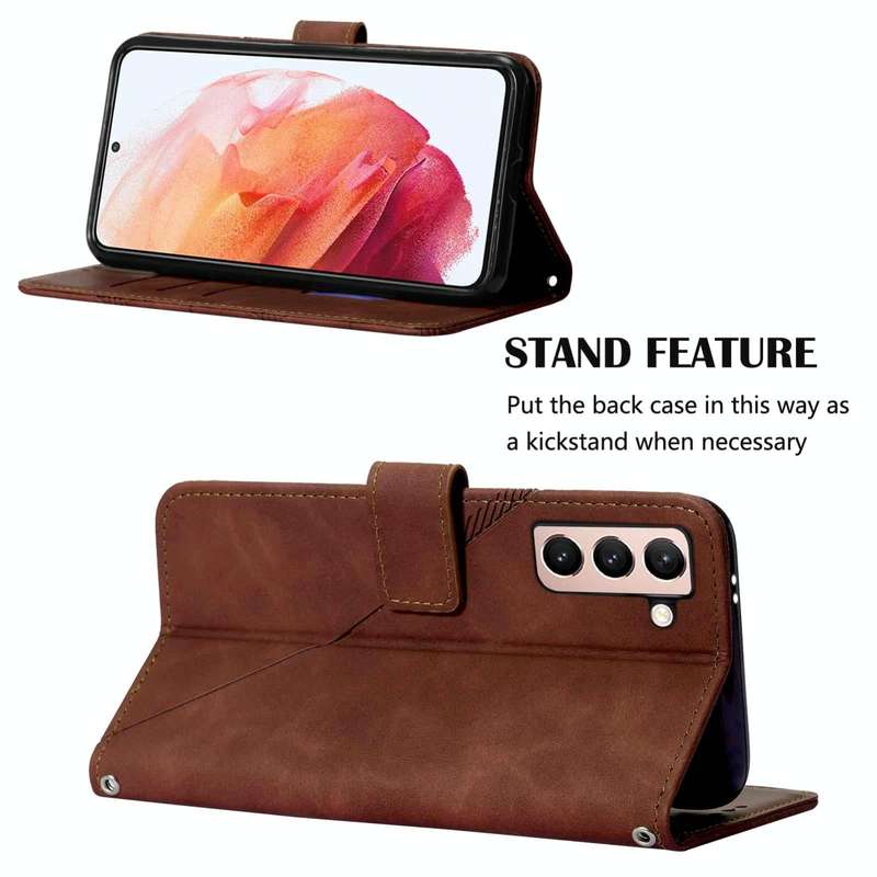 For Samsung Galaxy S21 5G Crossbody 3D Embossed Flip Leather Phone Case(Brown)