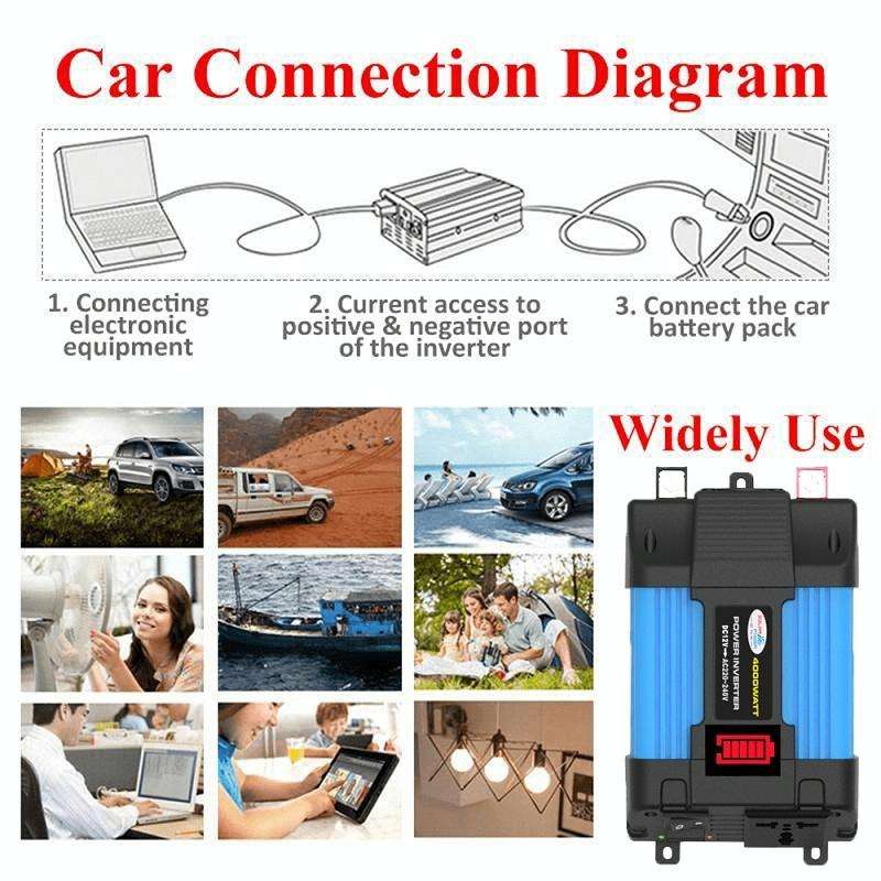 12V-110V 300W SOLIKE TECH Vehicle Inverter Sine Wave Convertor Auto Inverter