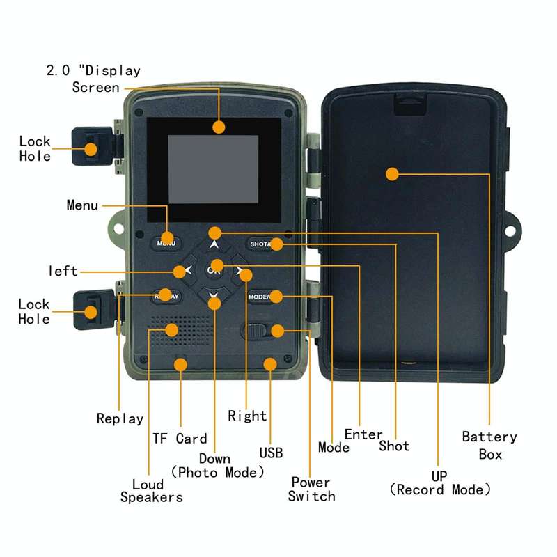 PR3000 2 Inch LCD Screen Infrared Night Vision Wildlife Hunting Trail Camera