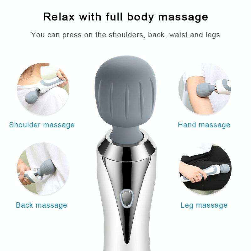 Portable Mini Multifunctional Physiotherapy Electric Hand-held Massage Stick(White)