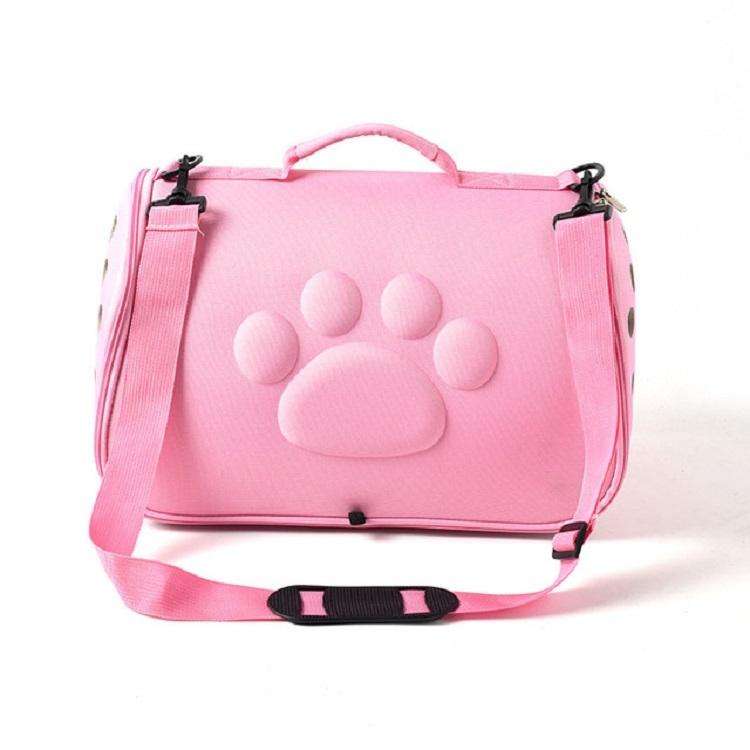 Cats and Dogs Go Out Portable Breathable Foldable EVA Pet Bag, Size:432526cm(Pink)