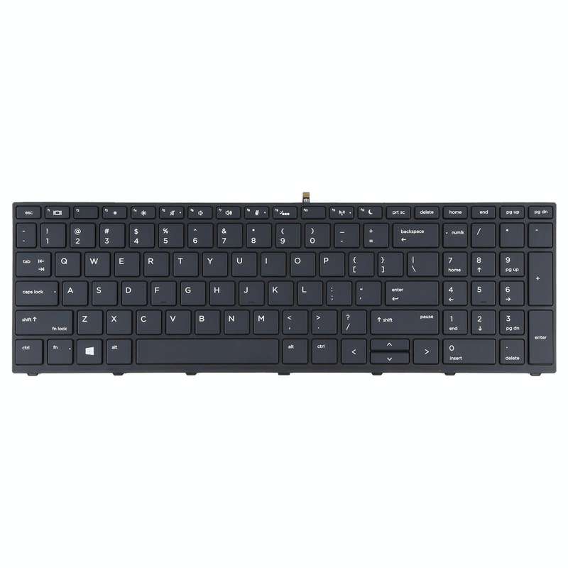 For HP Probook 450 G5 455 G5 470 G5 650 G4 650 G5 US Version Keyboard with Backlight (Black)