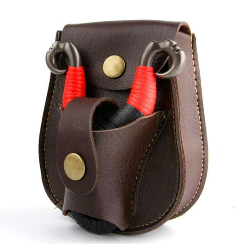 Steel Ball Package Leather Slingshot Bag Durable Without Deformation for Hunting, Color Random De...