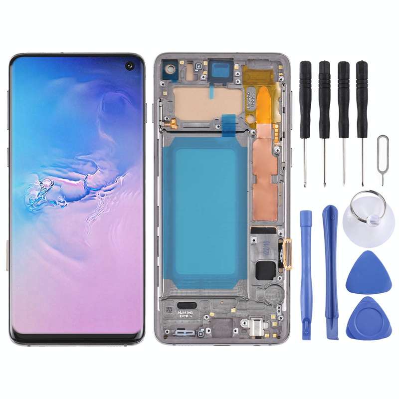 TFT LCD Screen For Samsung Galaxy S10 SM-G973 Digitizer Full Assembly with Frame,Not Supporting F...