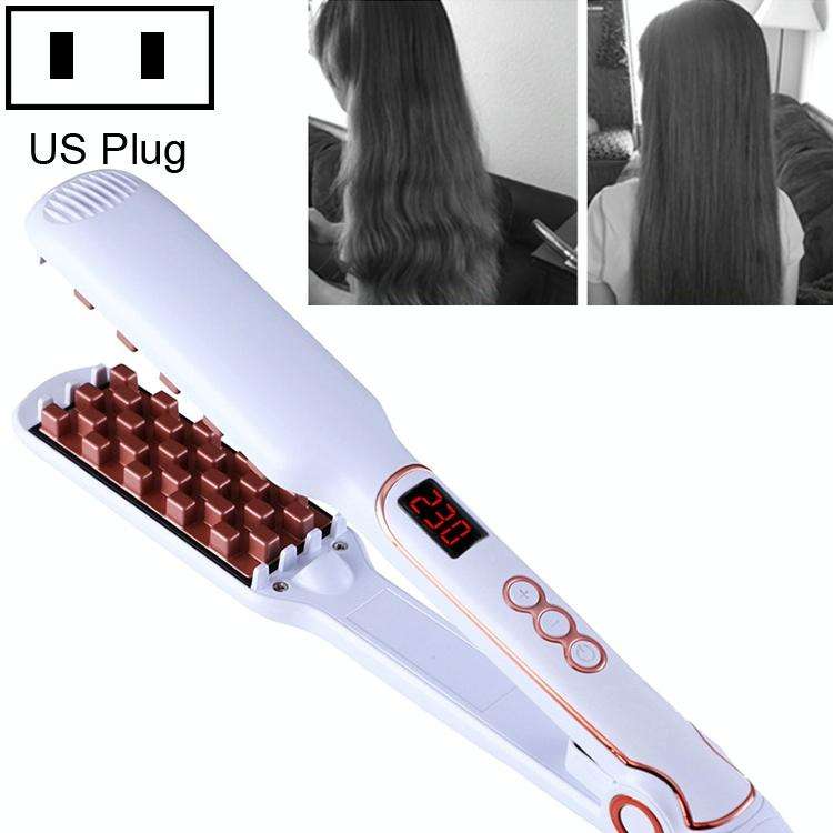 Multi-functional Long & Short Hair Styling Iron Ceramic Tourmaline Volumizing Hair Iron(White gold)