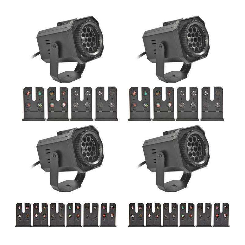8W Christmas Colorful Rotating Laser Atmosphere Light Random Pattern Delivery AU Plug with 4 Cards