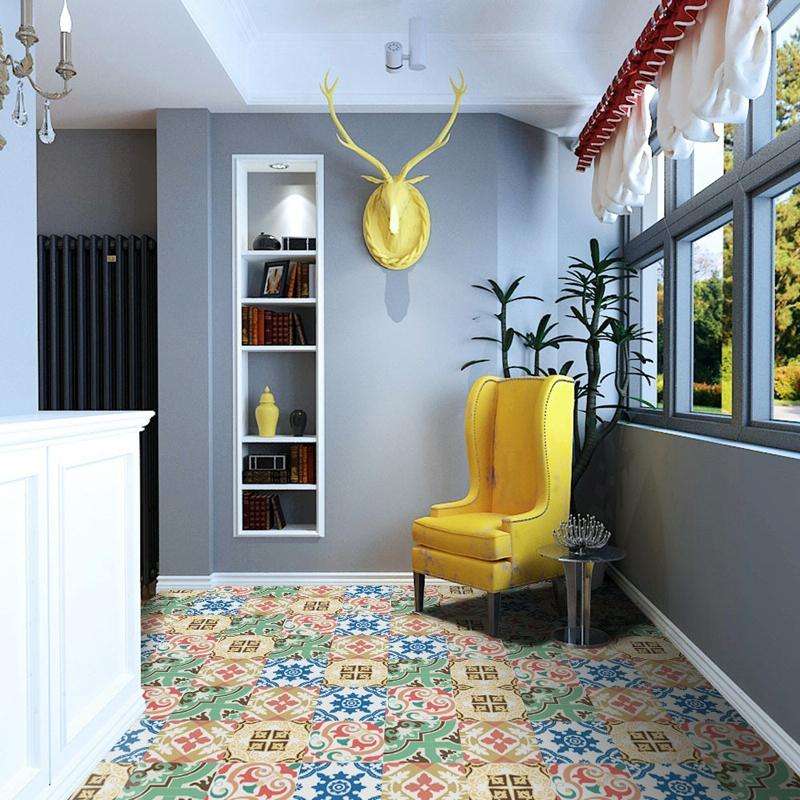 Thickened Wall Stickers Wallpaper Self-Adhesive PVC Floor Tile Stickers Waterproof And Wear-Resis...