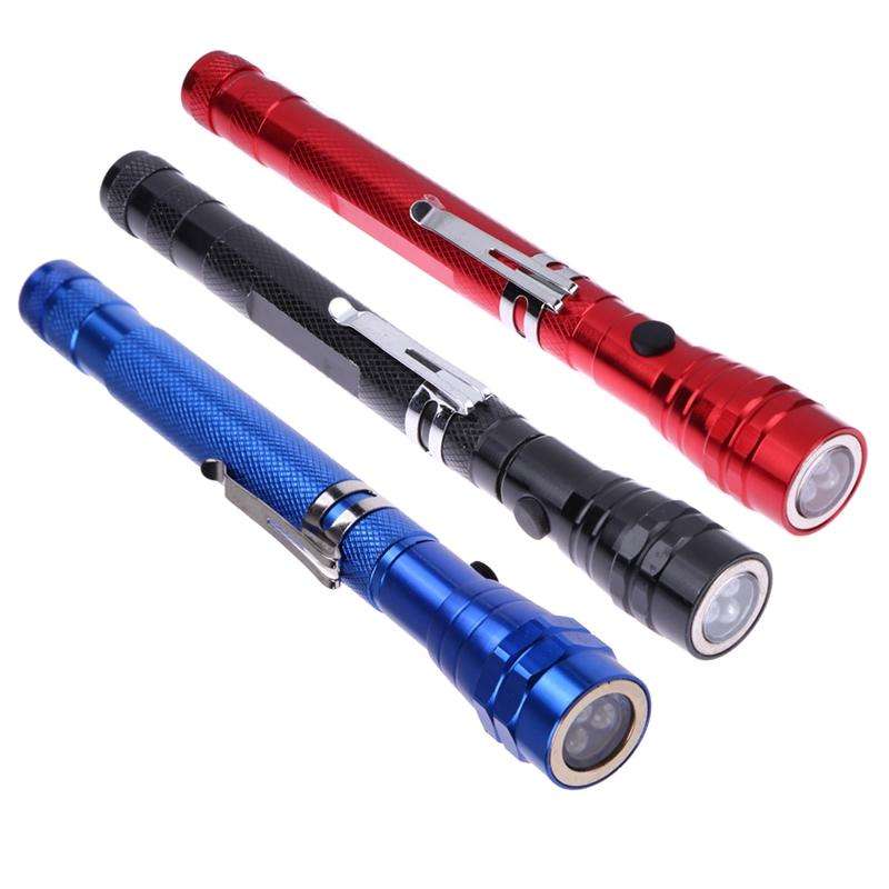 2 PCS 1W Flexible Magnet Camping Fishing Telescopic 360 Degrees Head Flashlight Outdoor Torch Mag...