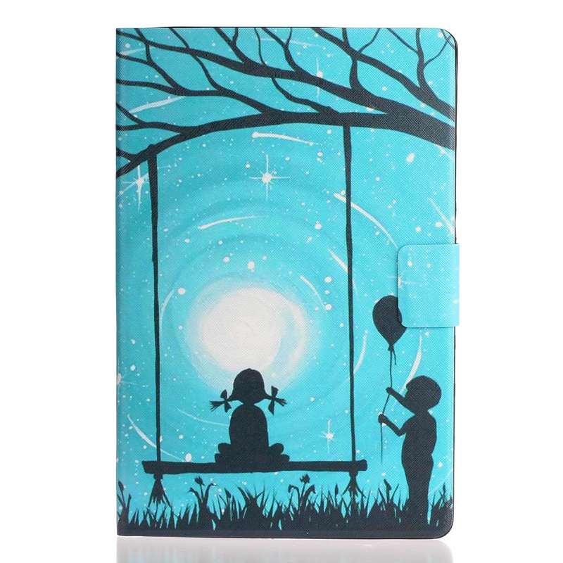 For Samsung Galaxy Tab A9 Voltage Coloured Drawing Smart PU Tablet Case with Sleep / Wake-up Func...