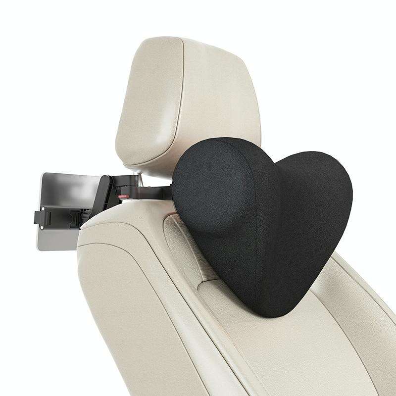 A09 Car Seat Headrest Memory Foam Comfortable Neck Pillow, Style: With Stand (Black)