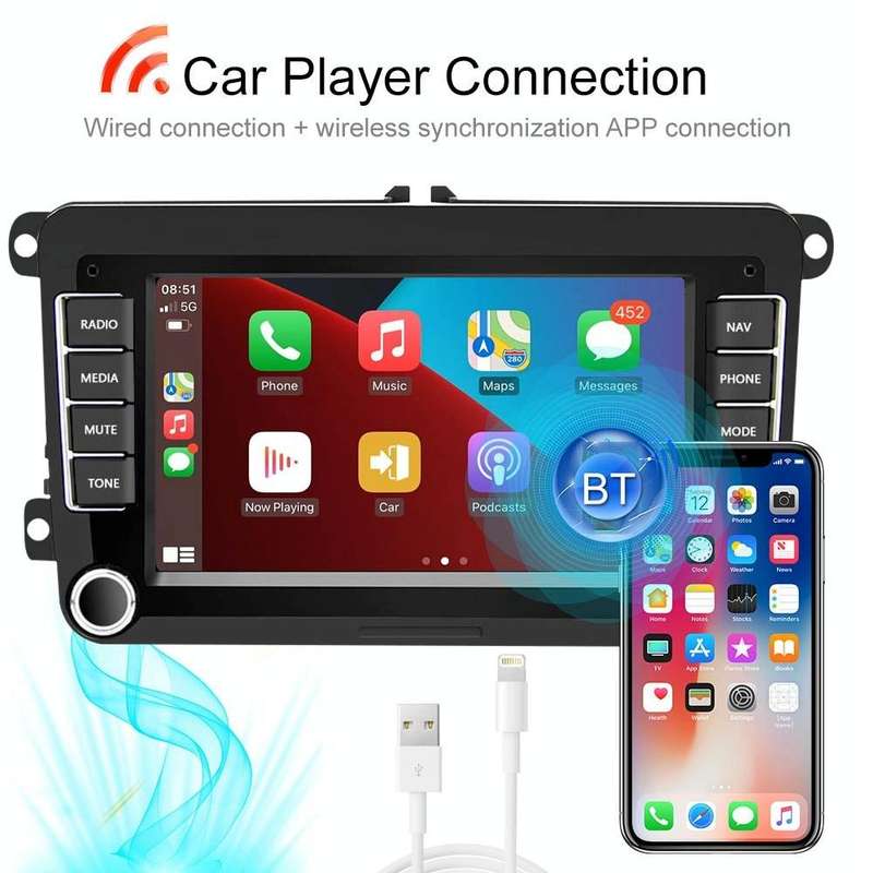 A3040 For Volkswagen 7-inch 2+32G Android Car Navigation Central Control Large Screen Player With...