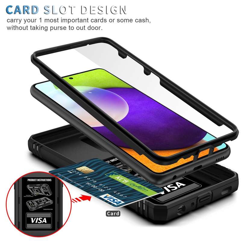 For Samsung Galaxy A52 Sliding Camera Cover Design TPU + PC Protective Case with 360 Degree Rotat...