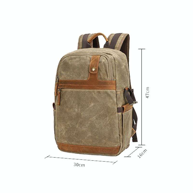D1383 Outdoor SLR Digital Camera Backpack Waterproof Batik Canvas Camera Bag(Gray)