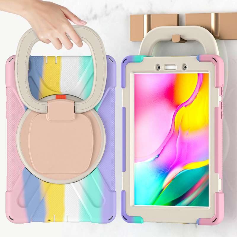 For Samsung Galaxy Tab A 8.0 (2019) T290 / T295 Silicone + PC Protective Case with Holder & Shoul...