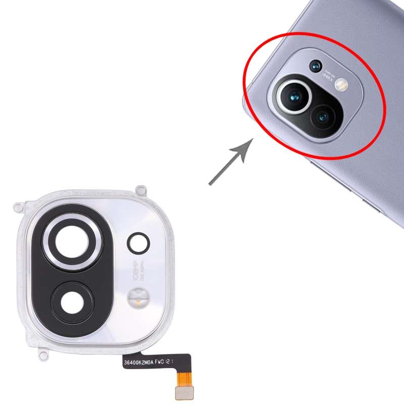 For Xiaomi Mi 11 Back Camera Lens Frame (White)