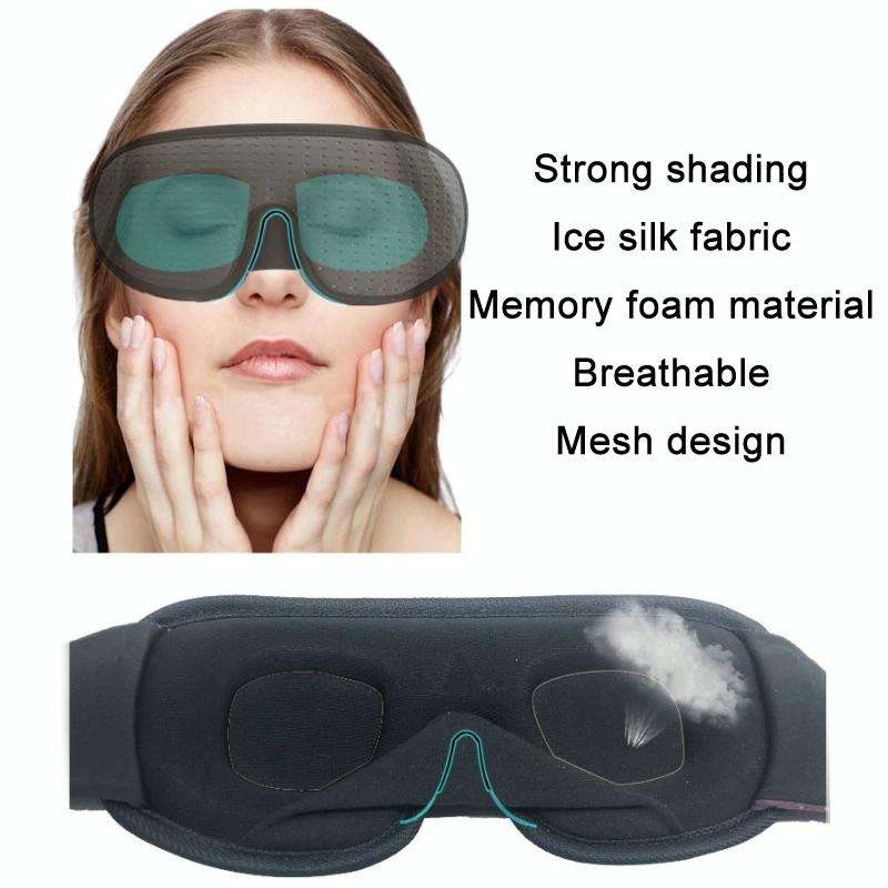 3D Breathable Shading Eye Protection Sleep Eye Mask(Black)
