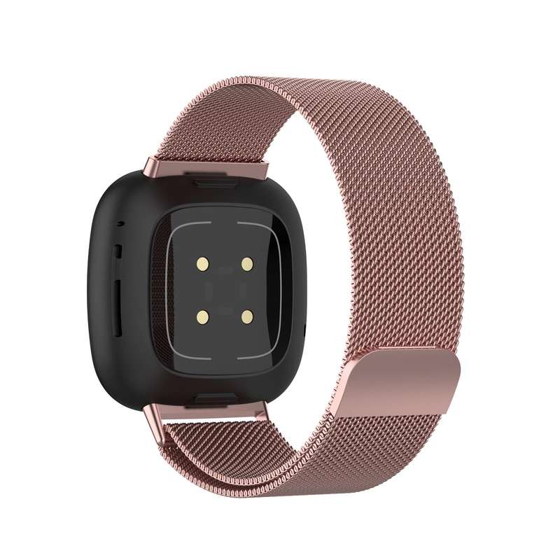 For Fitbit Versa 3 / Fitbit Magnetic Milano Watch Band, Size:Small Code(Rose Pink)