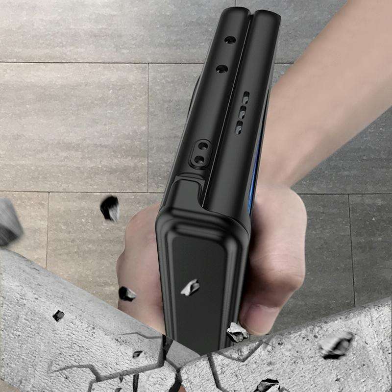 For vivo X Fold GKK Magnetic Hinge Flip Phone Case with Holder(Grey)