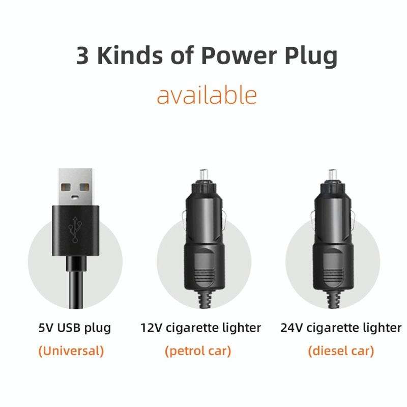 F4310 360-Degree Rotating Adjustable Car Three-Head Fan, Style:12V Cigarette Lighter