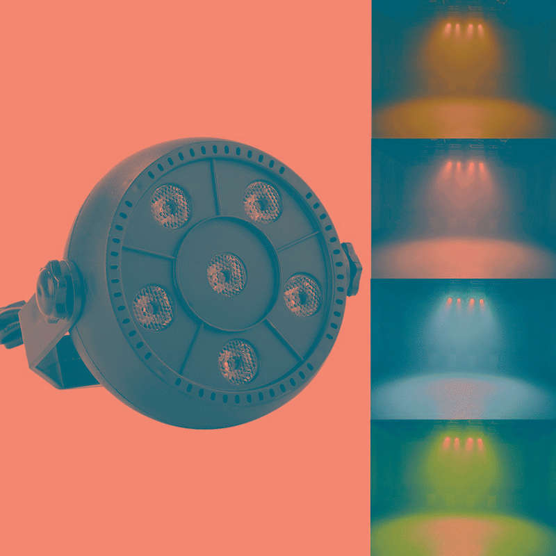 3W Colorful LED PAR Light , 6 LEDs Auto Run / Sound Control LED Stage Light, AC 85-260V, US/EU Plug