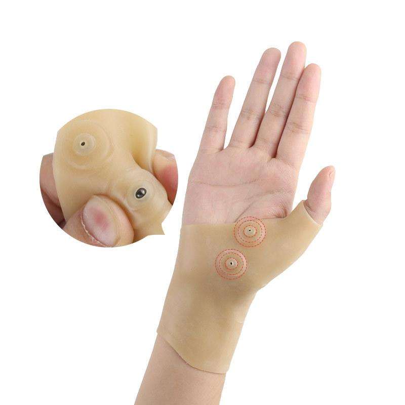 4 PCS Silicone Magnetic Therapy Glove Wrist Sprain Fixed Wrist Cover, Size: One Size(Skin Color)