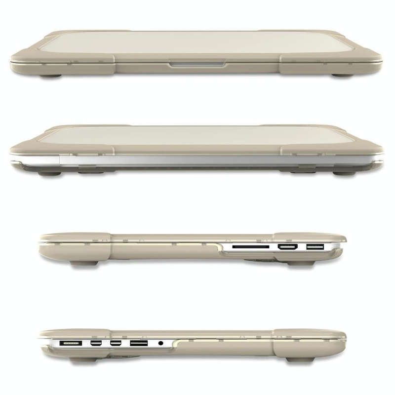 For MacBook Air 13.3 inch A1932 (2018) TPU + PC Two Color Laptop Protective Case(Khaki)