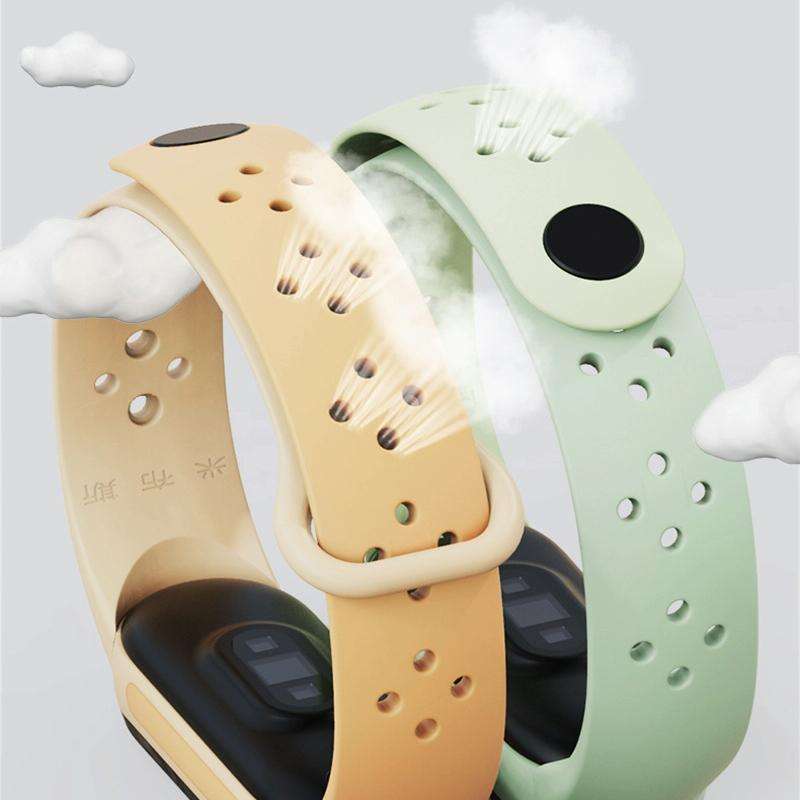 For Xiaomi Mi Band 5/6/7 Mijobs Two-color TPU Silicone Watch Band(Black+Red)