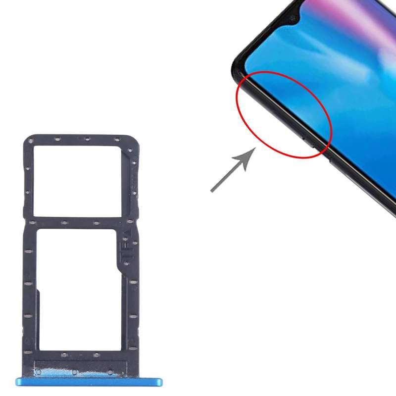 For Alcatel 1SE 2020 5030 SIM Card Tray + Micro SD Card Tray (Blue)