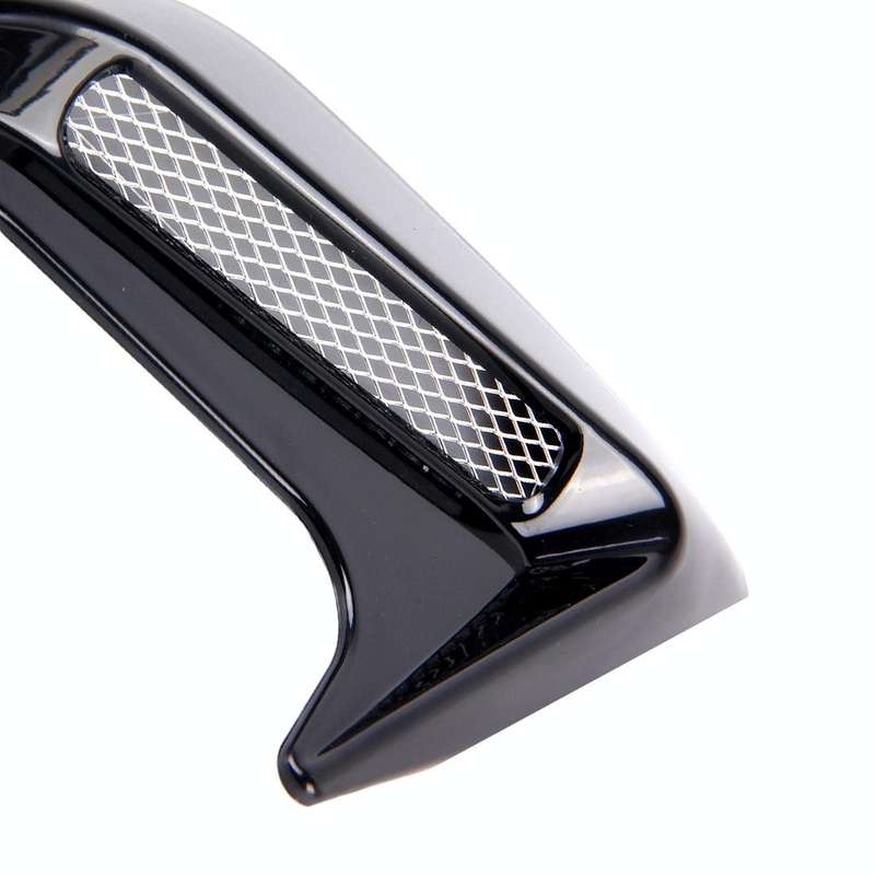 2PCS Plastic Decorative Air Flow Intake Turbo Bonnet Hood Side Vent Grille Cover With Self-adhesi...