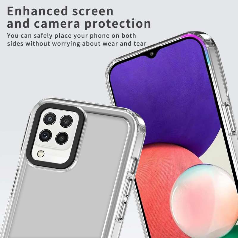 For Samsung Galaxy A22 4G Transparent Acrylic + TPU Shockproof Phone Case(Transparent Purple)