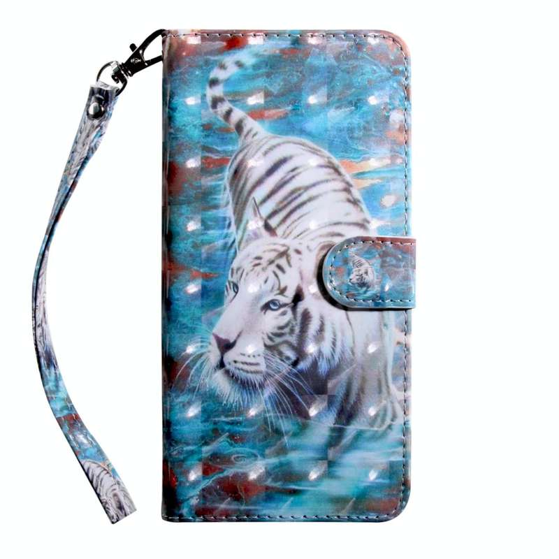 For Samsung Galaxy A23 5G 3D Painting Pattern Coloured Drawing Leather Phone Case(Tiger)