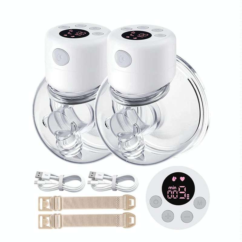 S12 LCD Screen Smart Large Capacity Portable Wearable Silent Electric Breast Pump, Color: White