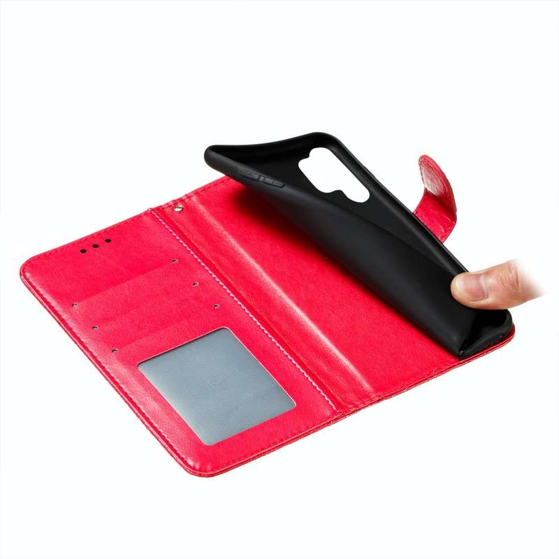 For Samsung Galaxy A32 4G Lace Flower Embossing Pattern Horizontal Flip Leather Case with Holder ...