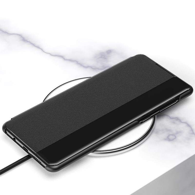 For Samsung Galaxy S22 Ultra 5G Window View Leather Phone Case(Black)