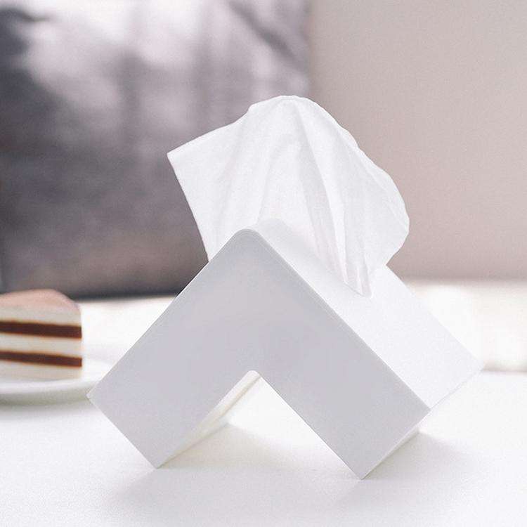 Creative Simple Household Plastic Tissue Paper Storage Box(White)