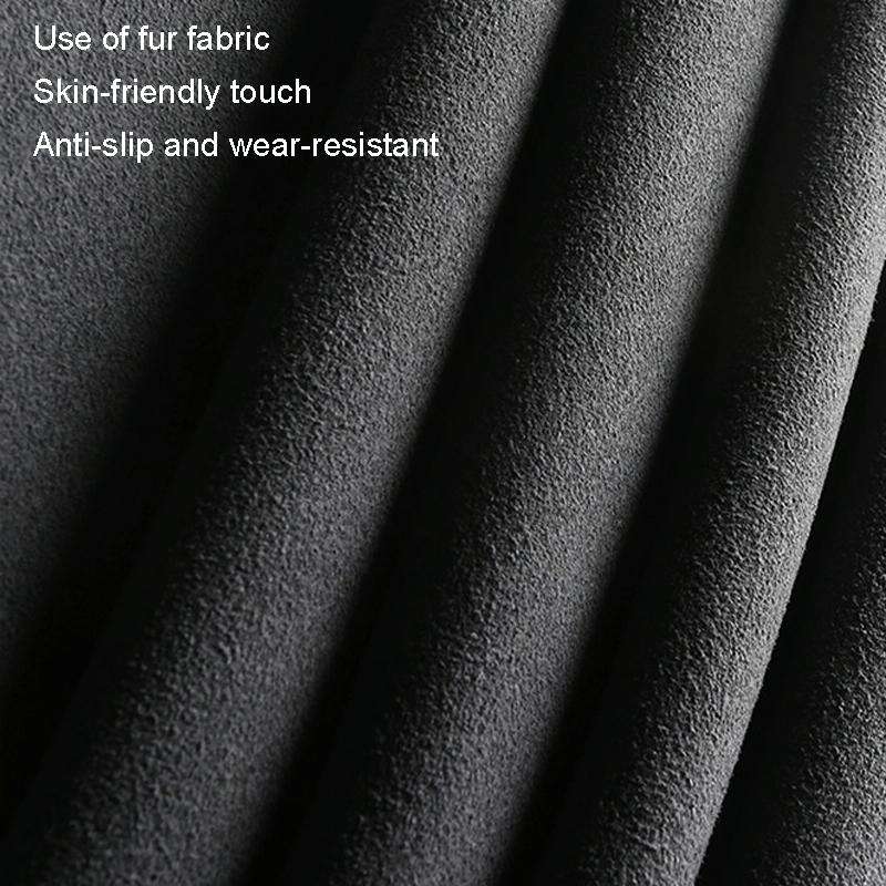 Turned Fur D Type Steering Wheel Cover, Size: 38cm(Black Red)