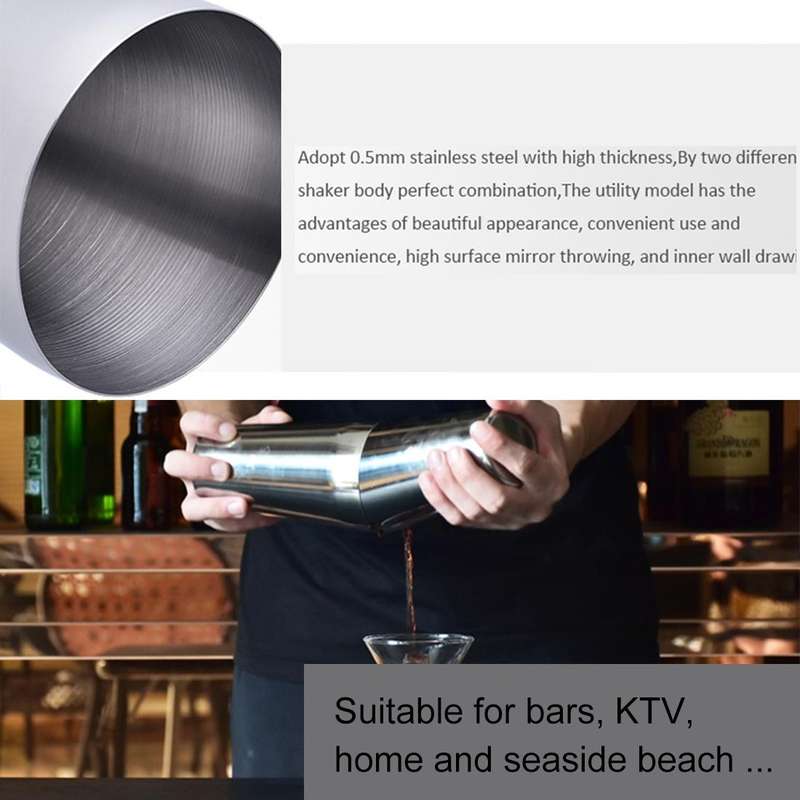 Stainless Steel Boston Cocktail Modulator High Grade Bartender Tools / Premium Barware Tools, Cap...